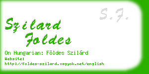 szilard foldes business card
