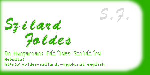 szilard foldes business card